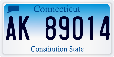 CT license plate AK89014