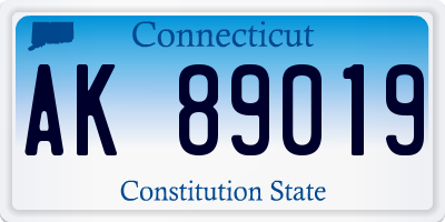CT license plate AK89019