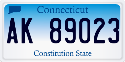 CT license plate AK89023
