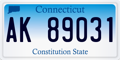 CT license plate AK89031