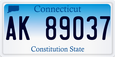 CT license plate AK89037
