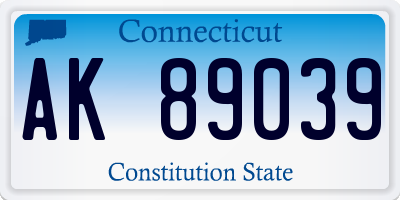 CT license plate AK89039