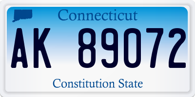 CT license plate AK89072