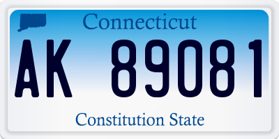 CT license plate AK89081