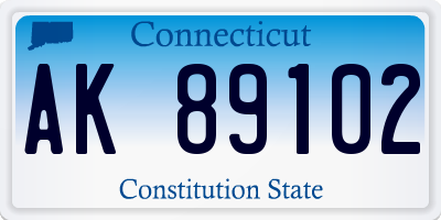 CT license plate AK89102