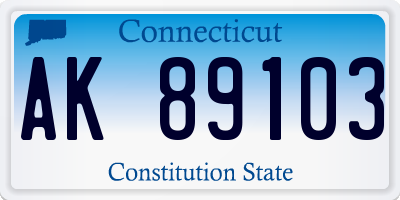 CT license plate AK89103