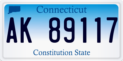 CT license plate AK89117