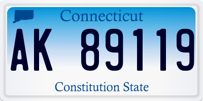 CT license plate AK89119