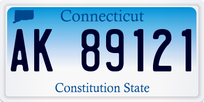 CT license plate AK89121