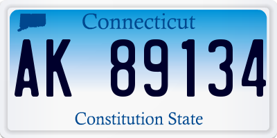 CT license plate AK89134