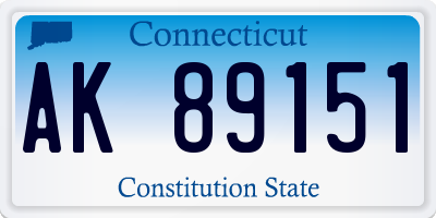 CT license plate AK89151