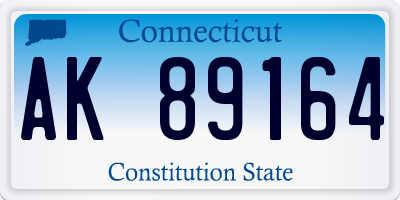 CT license plate AK89164
