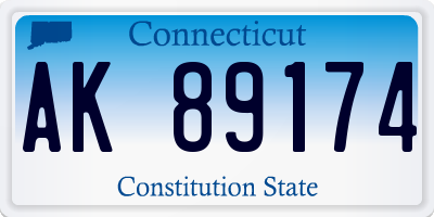 CT license plate AK89174