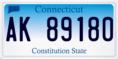 CT license plate AK89180