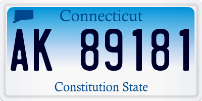 CT license plate AK89181