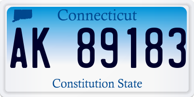 CT license plate AK89183