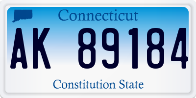 CT license plate AK89184