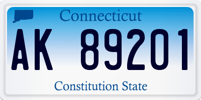 CT license plate AK89201