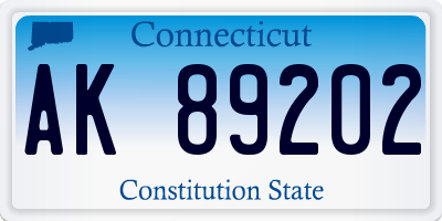 CT license plate AK89202