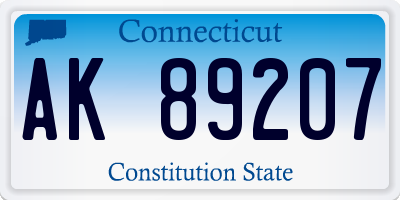 CT license plate AK89207