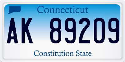 CT license plate AK89209
