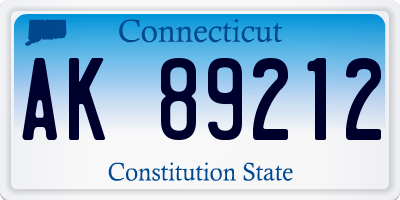 CT license plate AK89212