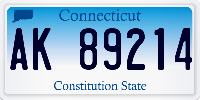CT license plate AK89214