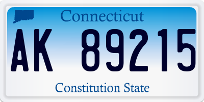CT license plate AK89215