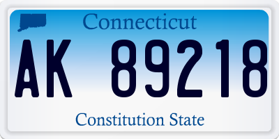 CT license plate AK89218