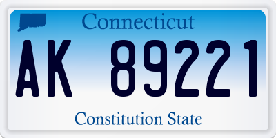 CT license plate AK89221