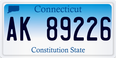 CT license plate AK89226