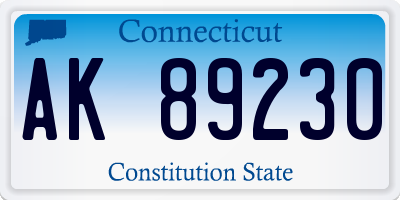 CT license plate AK89230