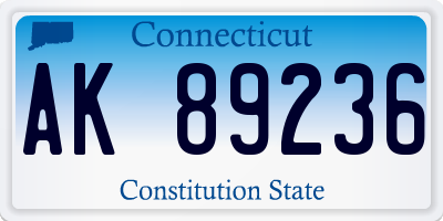 CT license plate AK89236