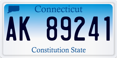 CT license plate AK89241