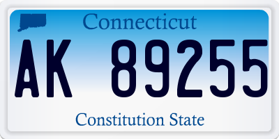 CT license plate AK89255