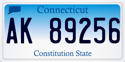 CT license plate AK89256