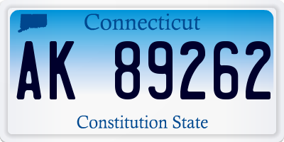 CT license plate AK89262