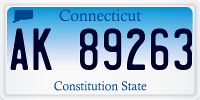 CT license plate AK89263