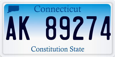 CT license plate AK89274