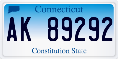 CT license plate AK89292