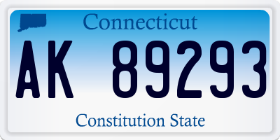 CT license plate AK89293