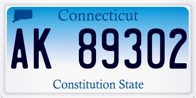 CT license plate AK89302