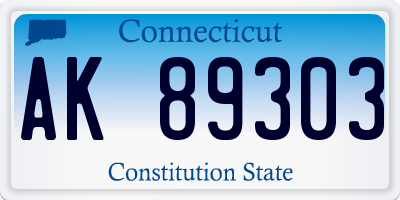 CT license plate AK89303