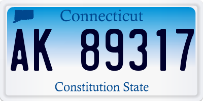 CT license plate AK89317