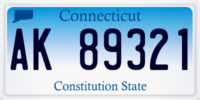 CT license plate AK89321