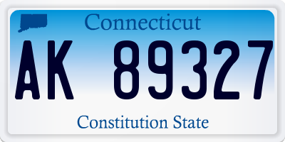 CT license plate AK89327