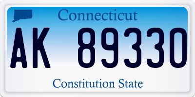CT license plate AK89330