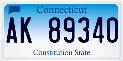 CT license plate AK89340