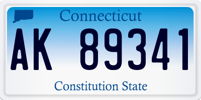 CT license plate AK89341