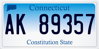 CT license plate AK89357